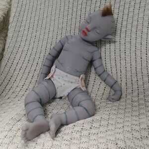 45cm Handmade Arts Dolls Full Body Silicone Reborn Baby Gril Doll W/Rooted Hair